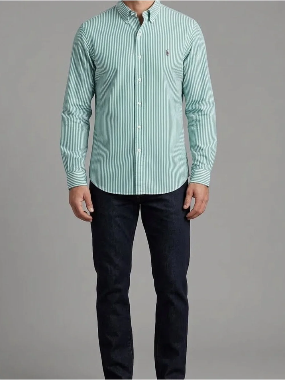BUNDLE Polo Ralph Lauren 3 XXL Button-Down Shirts Mint Stripe, Light Blue, Navy